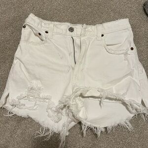 A&F white jean shorts